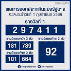 ตรวจผลสลากกินแบ่งรัฐบาลวันที่ 1 กุมภาพันธ์